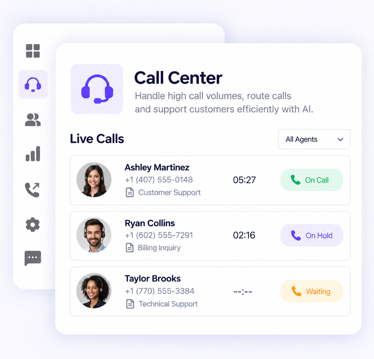 Call center phone system